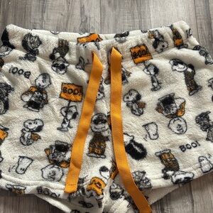 Peanuts Fleece Shorts with Orange and Black Accents